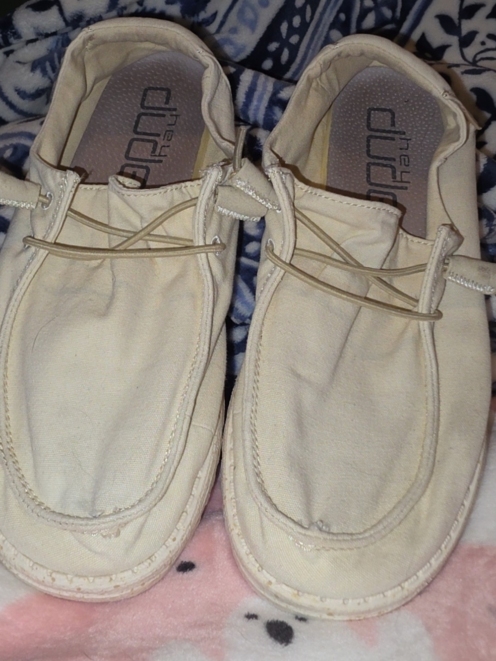 Hey Dude Women's Slip-On Canvas Loafers in Cream